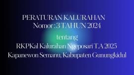Peraturan Kalurahan Nomor 3 Tahun 2024 tentang RKPKal Ngeposari TA 2025